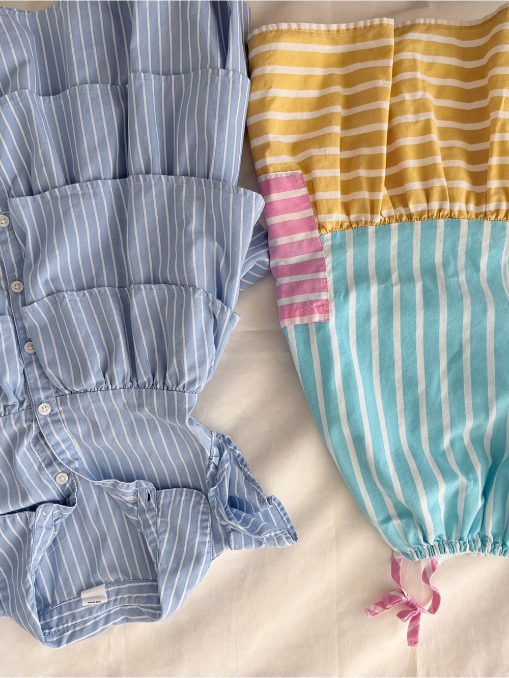 GAP Striped Mix-Color Baby Romper in Light Blue, Yellow, Aqua and Pink